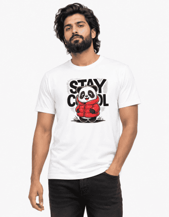 Stay Cool Panda Graphic T-Shirt – White