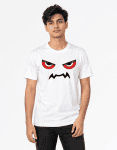 Angry Eyes Monster Graphic T-Shirt for Men – White