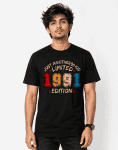 Just Another 90s Kid 1991 Limited Edition Graphic T-Shirt – Black